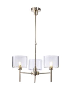 Giuseppe 55cm Telescopic/Semi Flush, 3 x G9, French Gold/Clear Type C Shade