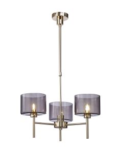 Giuseppe 55cm Telescopic/Semi Flush, 3 x G9, French Gold/Smoked Type C Shade