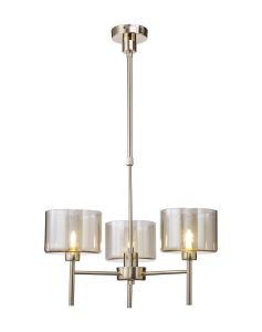 Giuseppe 55cm Telescopic/Semi Flush, 3 x G9, French Gold/Cognac Type C Shade