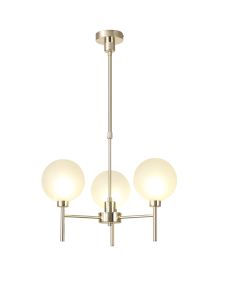 Giuseppe 54cm Telescopic/Semi Flush, 3 x G9, French Gold/Frosted Type G Shade