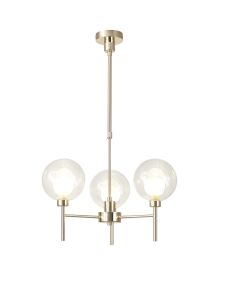 Giuseppe 54cm Telescopic/Semi Flush, 3 x G9, French Gold/Clear/Frosted Type G Shade