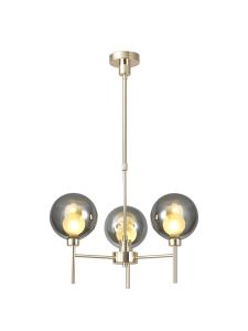 Giuseppe 54cm Telescopic/Semi Flush, 3 x G9, French Gold/Chrome/Frosted Type G Shade