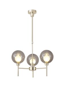 Giuseppe 54cm Telescopic/Semi Flush, 3 x G9, French Gold/Smoked/Frosted Type G Shade