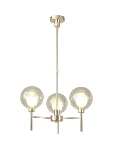 Giuseppe 54cm Telescopic/Semi Flush, 3 x G9, French Gold/Cognac/Frosted Type G Shade