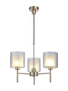 Giuseppe 54cm Telescopic/Semi Flush, 3 x G9, French Gold/Frosted/Clear Type H Shade
