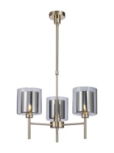 Giuseppe 54cm Telescopic/Semi Flush, 3 x G9, French Gold/Chrome/Clear Type H Shade