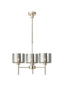 Giuseppe 55cm Telescopic/Semi Flush, 3 x G9, French Gold/Chrome Lined Type C Shade
