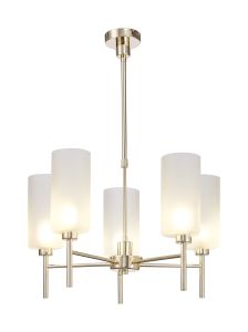Giuseppe 60cm Telescopic/Semi Flush, 5 x G9, French Gold/Frosted Type A Shade