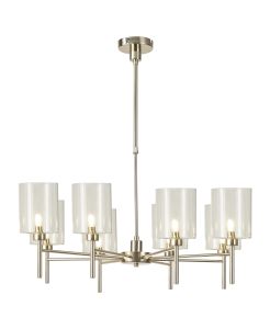 Giuseppe 82cm Telescopic/Semi Flush, 8 x G9, French Gold/Clear Type B Shade