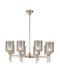 Giuseppe 82cm Telescopic/Semi Flush, 8 x G9, French Gold/Smoked Type B Shade