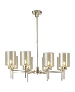 Giuseppe 82cm Telescopic/Semi Flush, 8 x G9, French Gold/Cognac Type B Shade