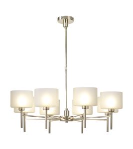 Giuseppe 85cm Telescopic/Semi Flush, 8 x G9, French Gold/Frosted Type C Shade