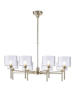 Giuseppe Telescopic/Semi Flush, 8 x G9, French Gold/Clear Type C Shade