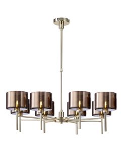 Giuseppe 85cm Telescopic/Semi Flush, 8 x G9, French Gold/Copper Type C Shade
