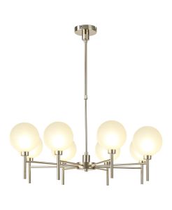 Giuseppe 84cm Telescopic/Semi Flush, 8 x G9, French Gold/Frosted Type G Shade