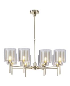 Giuseppe Telescopic/Semi Flush, 8 x G9, French Gold/Cognac/Clear Type H Shade