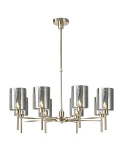 Giuseppe 82cm Telescopic/Semi Flush, 8 x G9, French Gold/Chrome Lined Type B Shade