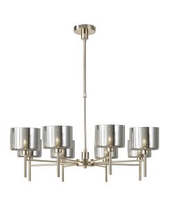 Giuseppe Telescopic/Semi Flush, 8 x G9, French Gold/Chrome Lined Type C Shade