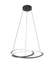 Gustoso 51.5cm Pendant, 1 x 40W LED, 4000K, 2996lm, 3 Step Dimming, Sand Black, 3yrs Warranty