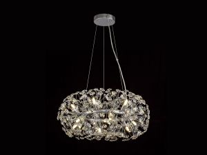 Hiphonic Pendant 60cm Ring 12 Light G9 Polished Chrome/Crystal