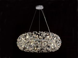 Hiphonic 80cm Ring Pendant 20 Light G9 Polished Chrome/Crystal