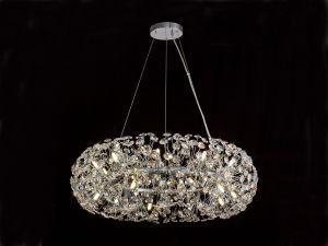 Hiphonic Pendant 80cm Ring 20 Light G9 Polished Chrome/Crystal