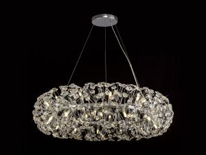 Hiphonic 100cm Ring Pendant 26 Light G9 Polished Chrome/Crystal