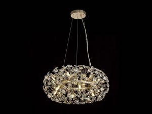 Hiphonic 60cm Ring Pendant 12 Light G9 French Gold/Crystal