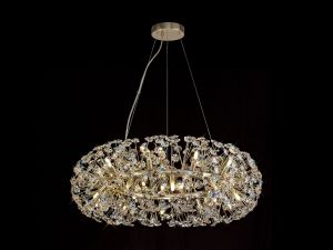 Hiphonic 80cm Ring Pendant 20 Light G9 French Gold/Crystal