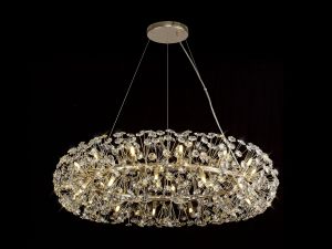 Hiphonic 100cm Ring Pendant 26 Light G9 French Gold/Crystal