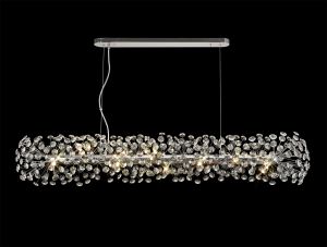 Hiphonic Oblong Linear Pendant 14 Light G9 Polished Chrome/Crystal