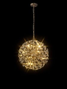Hiphonic 50cm Sphere Pendant 12 Light G9 French Gold / Crystal