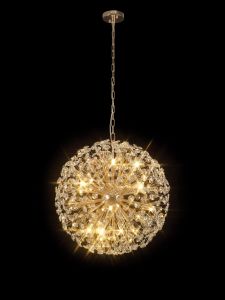 Hiphonic 60cm Sphere Pendant 16 Light G9 French Gold / Crystal