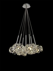Hiphonic 51cm 7 Light G9 1.5m Cluster Pendant With Polished Chrome/Crystal Shade