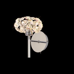 Hiphonic 1 Light G9 Switched Wall Lamp With Polished Chrome/Crystal Shade