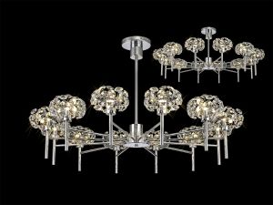 Hiphonic 102cm 12 Light G9 Telescopic Light With Polished Chrome/Crystal Shade