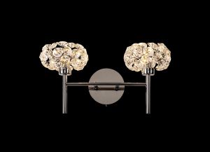 Hiphonic 2 Light G9 Switched Wall Lamp With Polished Chrome And Crystal Shade