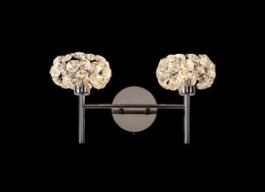 Hiphonic 2 Light G9 Switched Wall Lamp With Polished Chrome/Crystal Shade