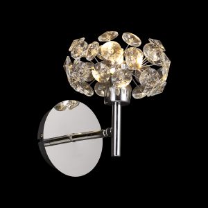 Hiphonic 1 Light Adjustable G9 Switched Wall Lamp With Polished Chrome And Crystal Shade