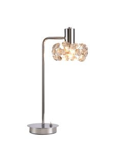 Hiphonic 1 Light G9 Reader Crystal Table Lamp, Polished Chrome & Clear Crystal Shade