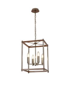 Orion Pendant, 4 x E14, Walnut/Polished Nickel