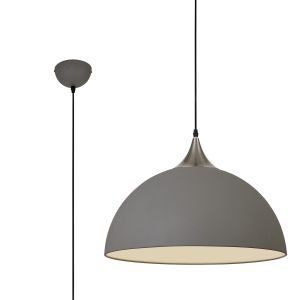 Illy 50cm Large Pendant, 1 x E27, Sand Grey/Satin Nickel