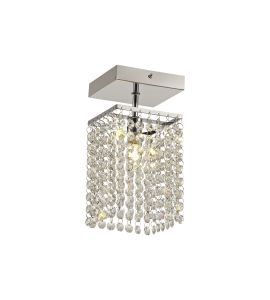 Italypad Ceiling Light, 1 x G9, IP44, Polished Chrome/Crystal