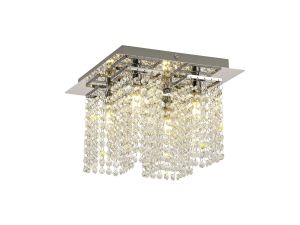 Italypad Ceiling Light, 4 x G9, IP44, Polished Chrome/Crystal