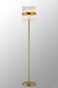 Modus 8 Light G9, Floor Lamp, Brass / Clear