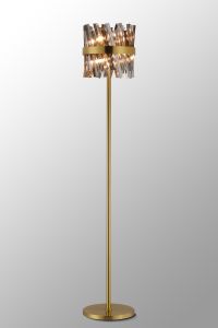 Modus 8 Light G9, Floor Lamp, Brass / Smoke