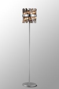 Modus 8 Light G9, Floor Lamp, Polished Nickel / Smoke