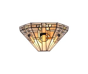 Kiddily Tiffany Wall Lamp, 2 x E14, White/Grey/Black/Clear Crystal