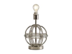 Koka Round Table Lamp, 1 Light E27, Polished Nickel