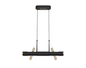 Lavazza Linear Pendant , 4 x 2W LED, 3000K, 1120lm, Sand Black, Gold, 3yrs Warranty